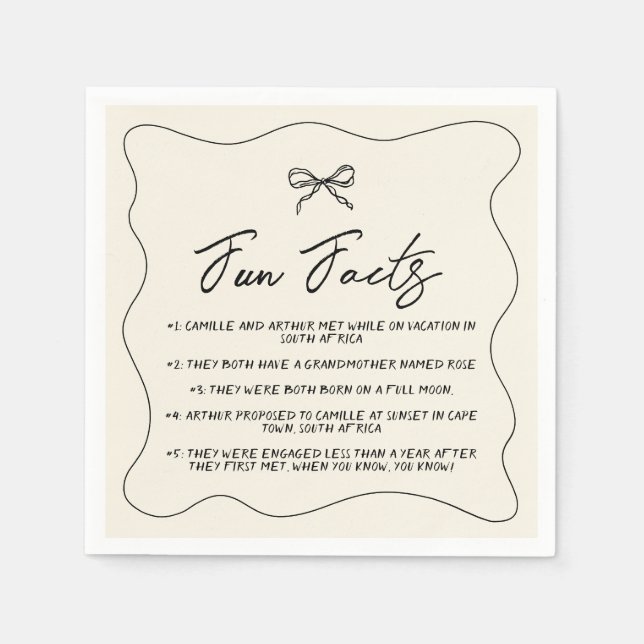 Retro Handgeschriebene Whimsical Wedding Serviette (Vorderseite)