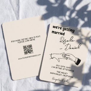 Retro Handgezeichnet Fette Verspielte Boho Hochzei Einladung