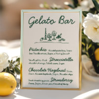 Retro handGezeichnet Gelato Bar Wedding Tabletop Z