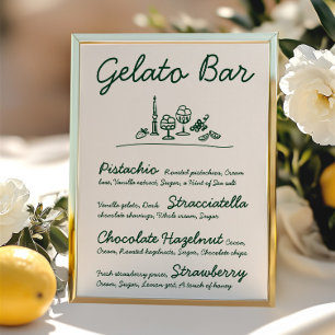 Retro handGezeichnet Gelato Bar Wedding Tabletop Z Einladung