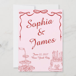 Retro Handgezeichnete Flache Save-The-Date-Karte Save The Date