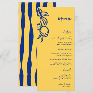 Retro Handgezeichnete Handschriftliche Blaue Itali Menükarte
