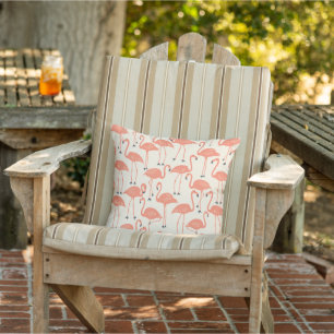 Retro handgezeichneter Flamingo Tropisches Muste Kissen