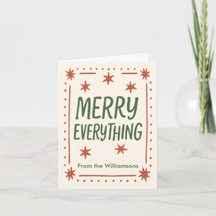 Retro Handgezeichneter Merry Everything Weihnachts Feiertagskarte