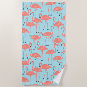 Retro Handgezeichnetes Flamingo-Muster Retro Mia Strandtuch
