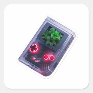 Retro-Handheld-Spielkonsole-Aufkleber Quadratischer Aufkleber