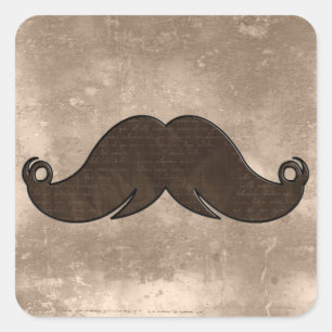 Retro Handlebar Mustache Quadratischer Aufkleber