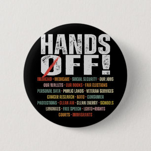 Retro Hands Off Protest Public Lands Medicare Part Button