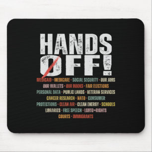 Retro Hands Off Protest Public Lands Medicare Part Mousepad
