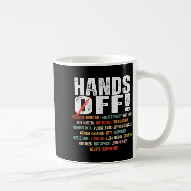 Retro Hands Off Protest Public Lands Medicare Patr Kaffeetasse (Rechts)