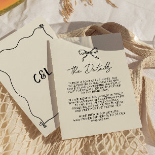 Retro-Handschriftliche Whimsical-Hochzeitsdetails Begleitkarte