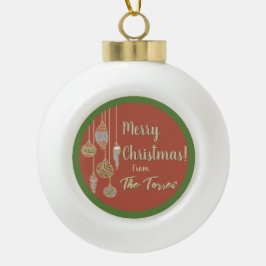 Retro Hanging Weihnachtsschmuck Keramik Kugel-Ornament