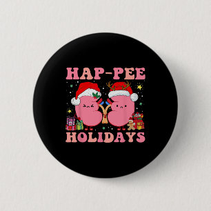 Retro Hap Pe Holidays Weihnachtsdialyse Nurse Ki Button