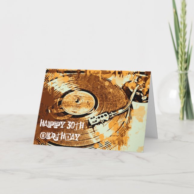 Retro Happy 30. Geburtstagskarte Karte (Vorderseite)