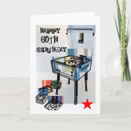 Retro Happy 60. Geburtstagkarte Karte