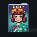Retro Happy Birthday Daughter Karte<br><div class="desc">Feiern Sie mit dieser fröhlichen Geburtstagskarte einen besonderen Tag! Mit lebendigen Farben und spielerischer Typografie ist diese Karte der ideale Ort, um Freude und Liebe zu verbreiten. Egal, ob Sie einem Freund, einem Familienmitglied oder Kollegen Geburtstagwünsche schicken, diese reizvolle Karte bringt ihnen sicher ein Lächeln ins Gesicht. Links für Ihre...</div>