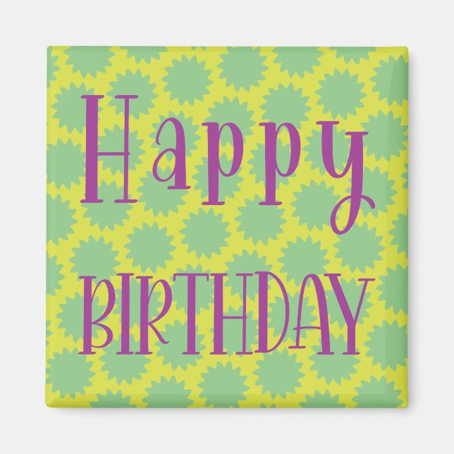 Retro Happy Birthday Magnet (Vorne)