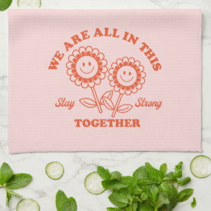 Retro Happy Blume Graphic Geschirrtuch