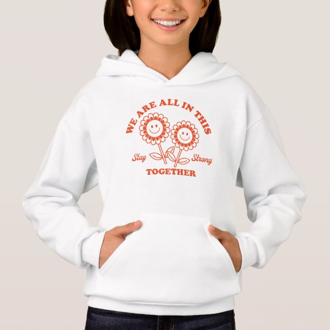 Retro Happy Blume Graphic Hoodie (Vorderseite)