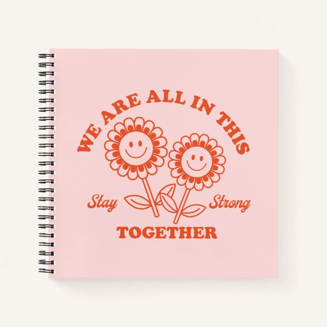Retro Happy Blume Graphic Notizbuch (Vorderseite)