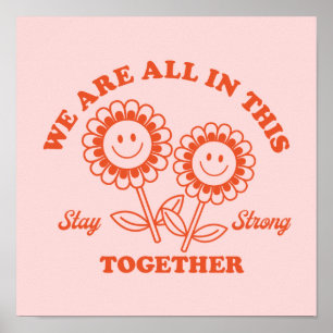 Retro Happy Blume Graphic Poster