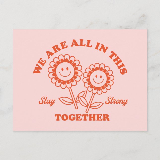 Retro Happy Blume Graphic Postkarte (Vorderseite)