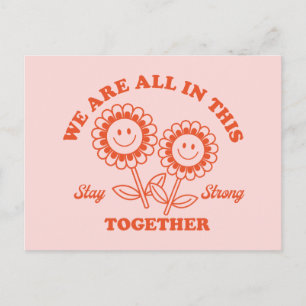 Retro Happy Blume Graphic Postkarte