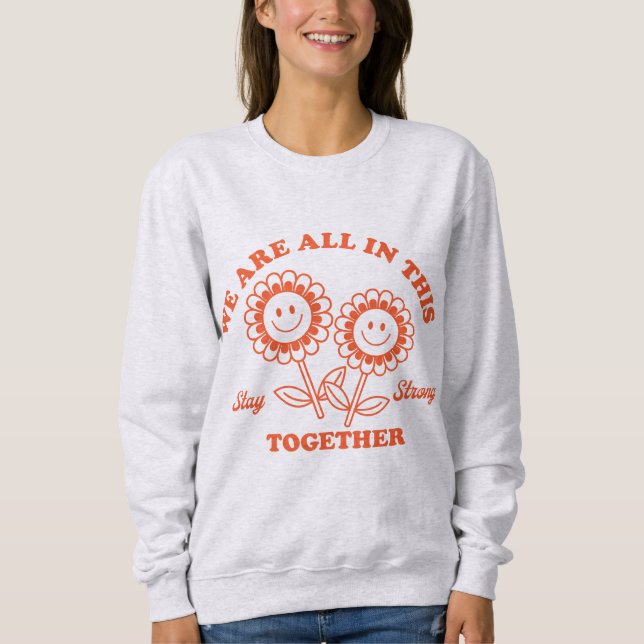 Retro Happy Blume Graphic Sweatshirt (Vorderseite)