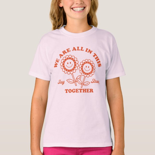 Retro Happy Blume Graphic T-Shirt (Vorderseite)