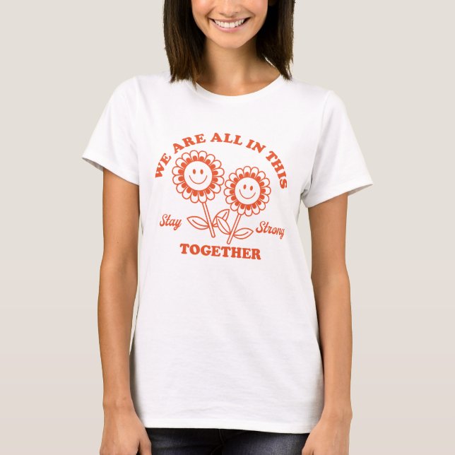 Retro Happy Blume Graphic T-Shirt (Vorderseite)
