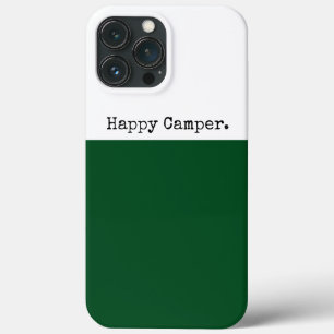 Retro HAPPY CAMPER Dunkelgrüner weißer Farbblock Case-Mate iPhone Hülle