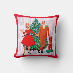 RETRO HAPPY CHRISTMAS COUPLE PILLOW KISSEN