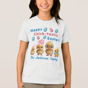 Retro Happy Easter Chicks Family T - Shirt
