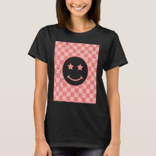 Retro Happy Face Checkered Pattern_2 T-Shirt