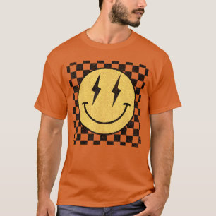 Retro Happy Face Karomuster Smile Facerendy T-Shirt