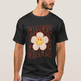 Retro Happy Face Mama Groovy Daisy Blume Smile Fa T-Shirt