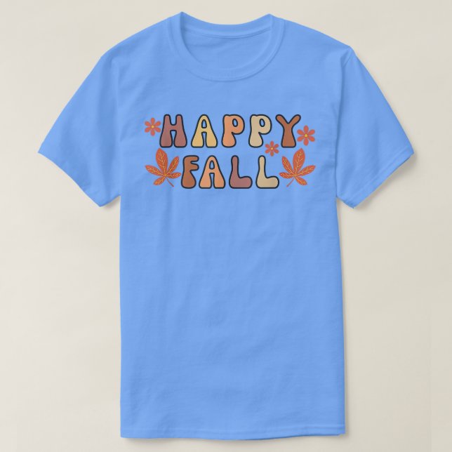 Retro Happy Fall Herbst Erntedank T-Shirt (Design vorne)