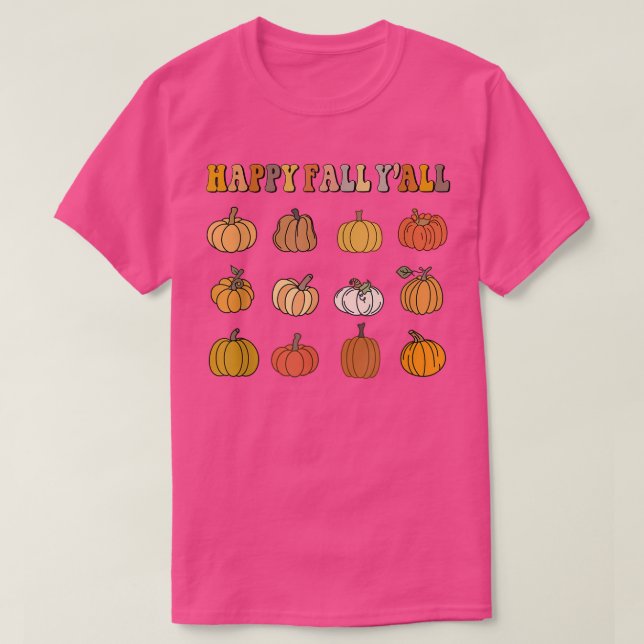 Retro Happy Fall Yall Pumpkin Patch Herbst Herbst  T-Shirt (Design vorne)