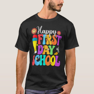 Retro Happy First Day of School Zurück in die Schu T-Shirt