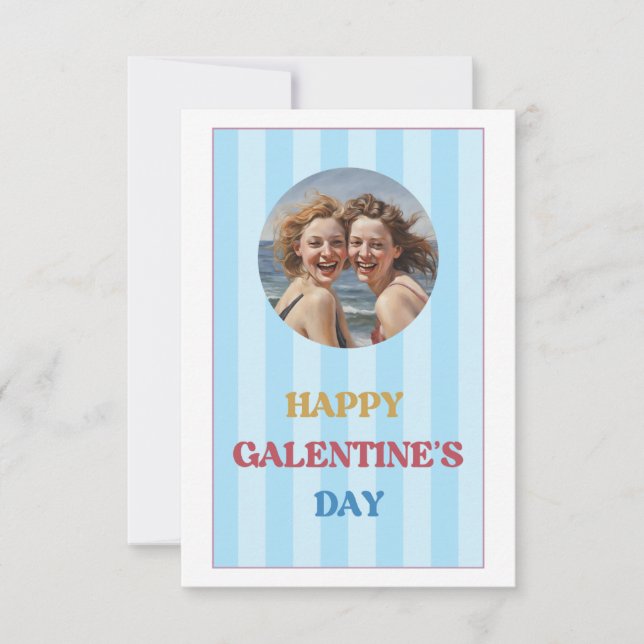 Retro Happy Galentines Day Card für den Freund Karte (Vorderseite)