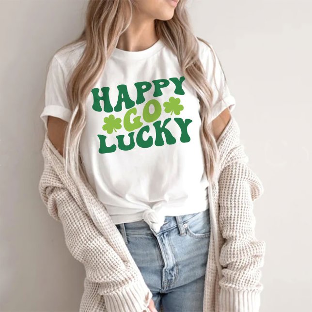 Retro Happy Go Lucky Shirt, St Patrick's Day T-Shirt (Von Creator hochgeladen)