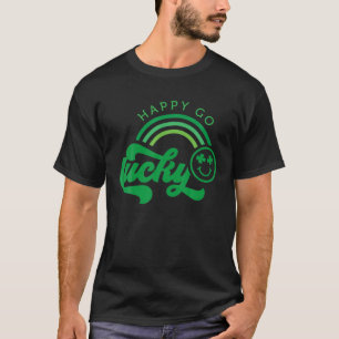 Retro Happy Go Lucky St Patrick's Day Smile Face S T-Shirt
