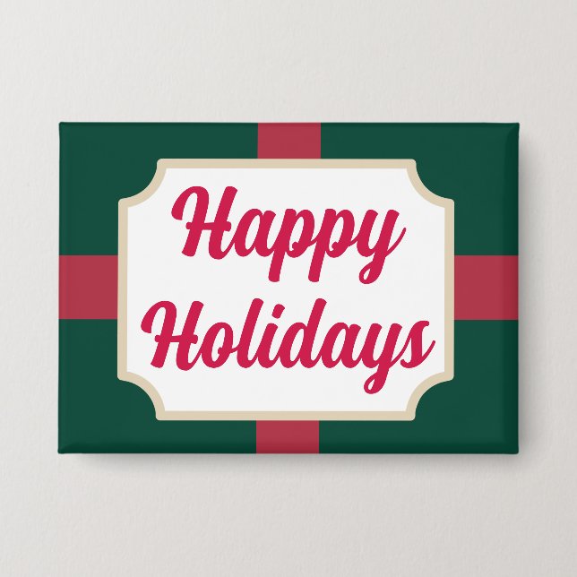 Retro Happy Holidays Button (Vorderseite)