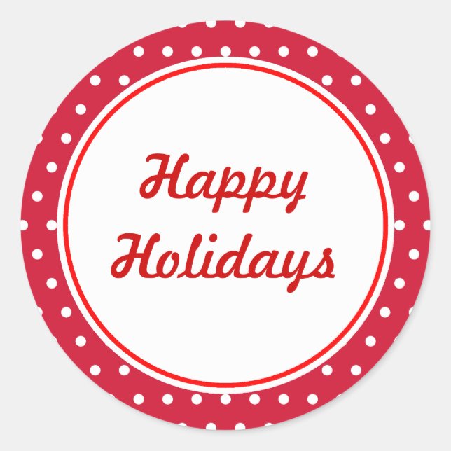 Retro Happy Holidays Stickers (Vorderseite)