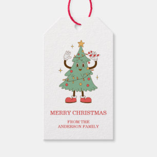 Retro Happy Holidays Weihnachten Geschenkanhänger