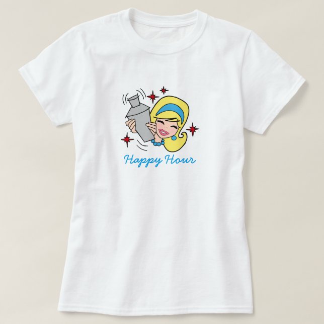 Retro Happy Hour T - Shirt (Design vorne)