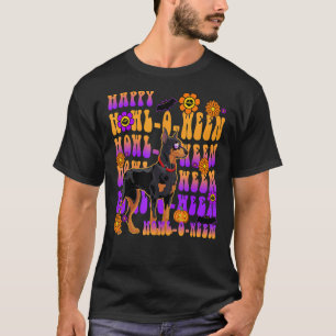 Retro Happy Howl o between Doberman Dog Blume Groo T-Shirt