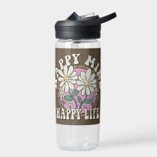 Retro Happy Mind Happy Life Trinkflasche