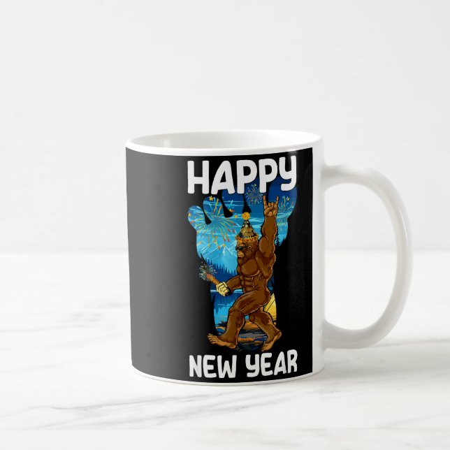 Retro Happy New Year 2026 Bigfoot Lovers New Years Kaffeetasse (Rechts)