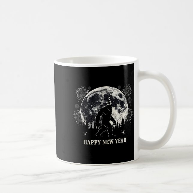 Retro Happy New Year 2026 Bigfoot Night New Years  Kaffeetasse (Rechts)